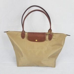 Longchamp Tan Nylon Shoulder Tote Bag